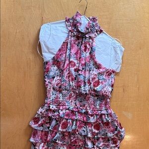Elliatt Floral Pink Halter Dress